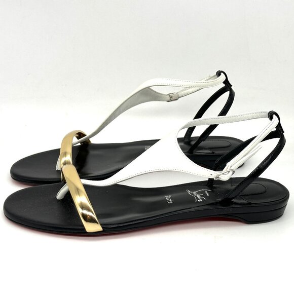 Christian Louboutin ATHINITA Athina T Strap Flat Gladiator Sandals Shoes - Picture 12 of 14